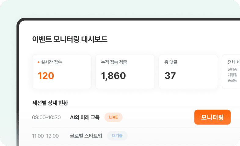 이벤트 전체를
한눈에 파악하세요